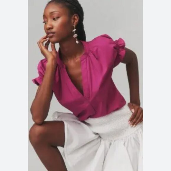 Brand New Women's PILCRO tatum flutter-sleeve blouse - Picture 1 of 1